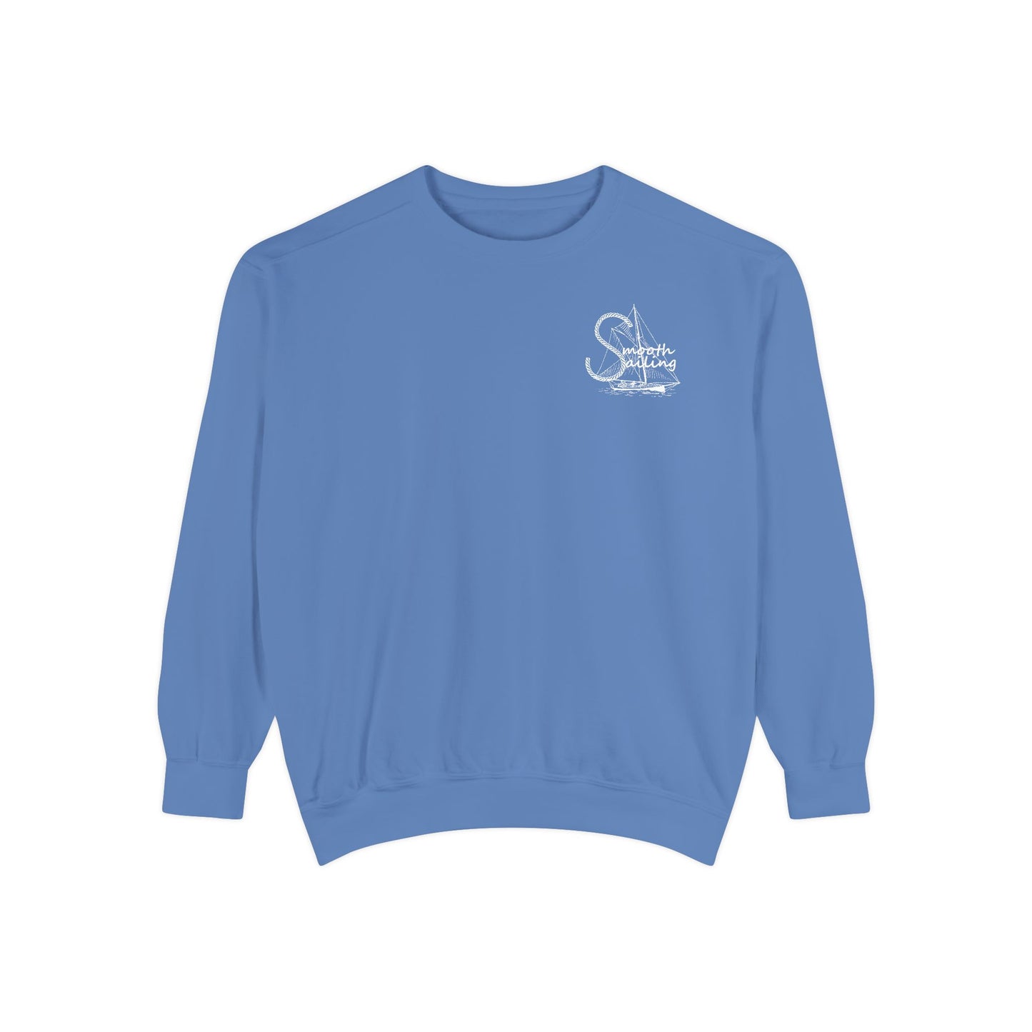Newport Smooth Sailing Sweatshirt in Blue- Unisex Garment-Dyed Comfort