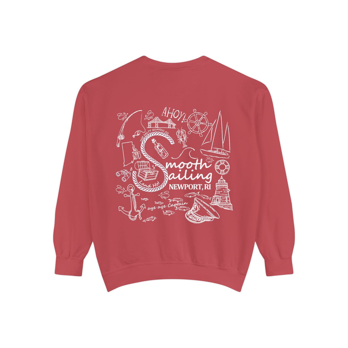 Newport Smooth Sailing Sweatshirt in Blue- Unisex Garment-Dyed Comfort
