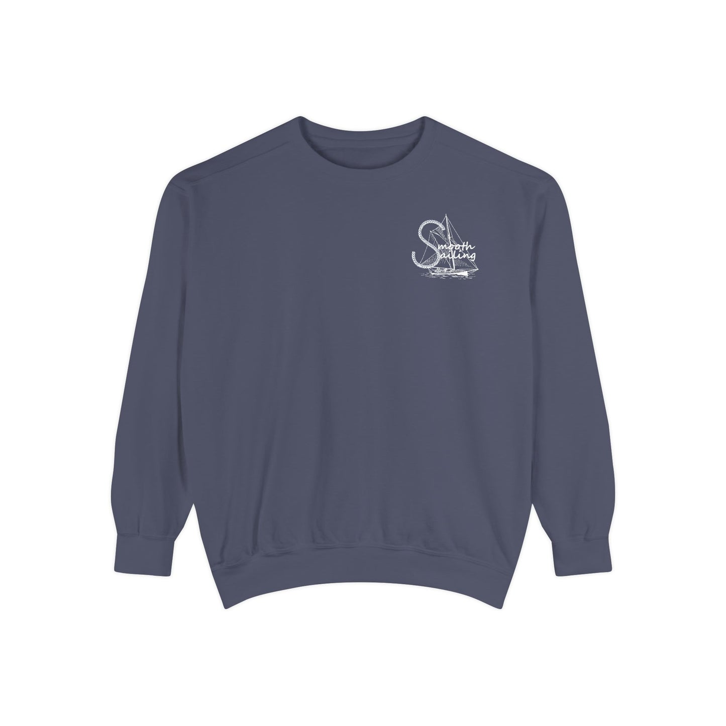 Newport Smooth Sailing Sweatshirt in Blue- Unisex Garment-Dyed Comfort