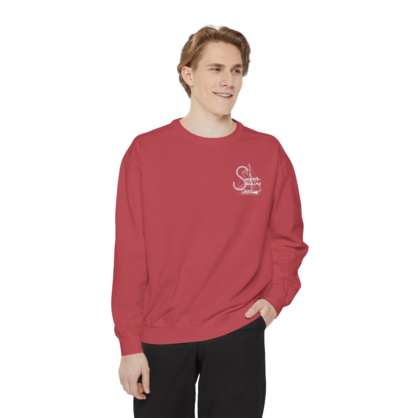Newport Smooth Sailing Sweatshirt in Blue- Unisex Garment-Dyed Comfort