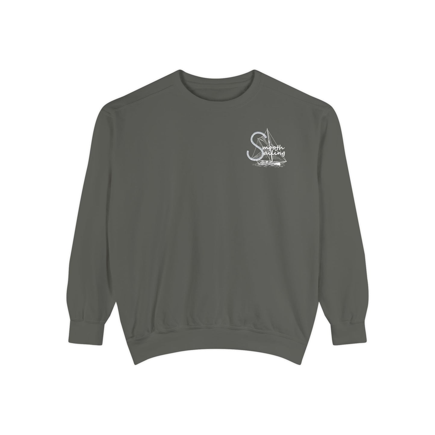 Newport Smooth Sailing Sweatshirt in Blue- Unisex Garment-Dyed Comfort