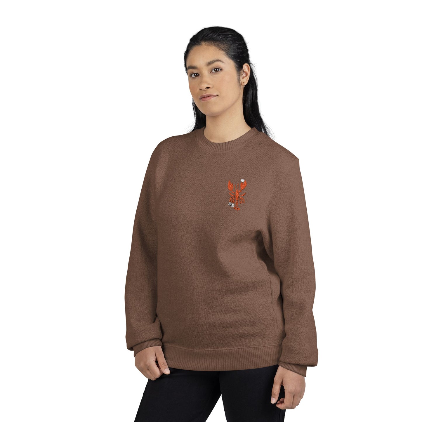 Embroidered Salty Quahog Lobster Knit Crewneck