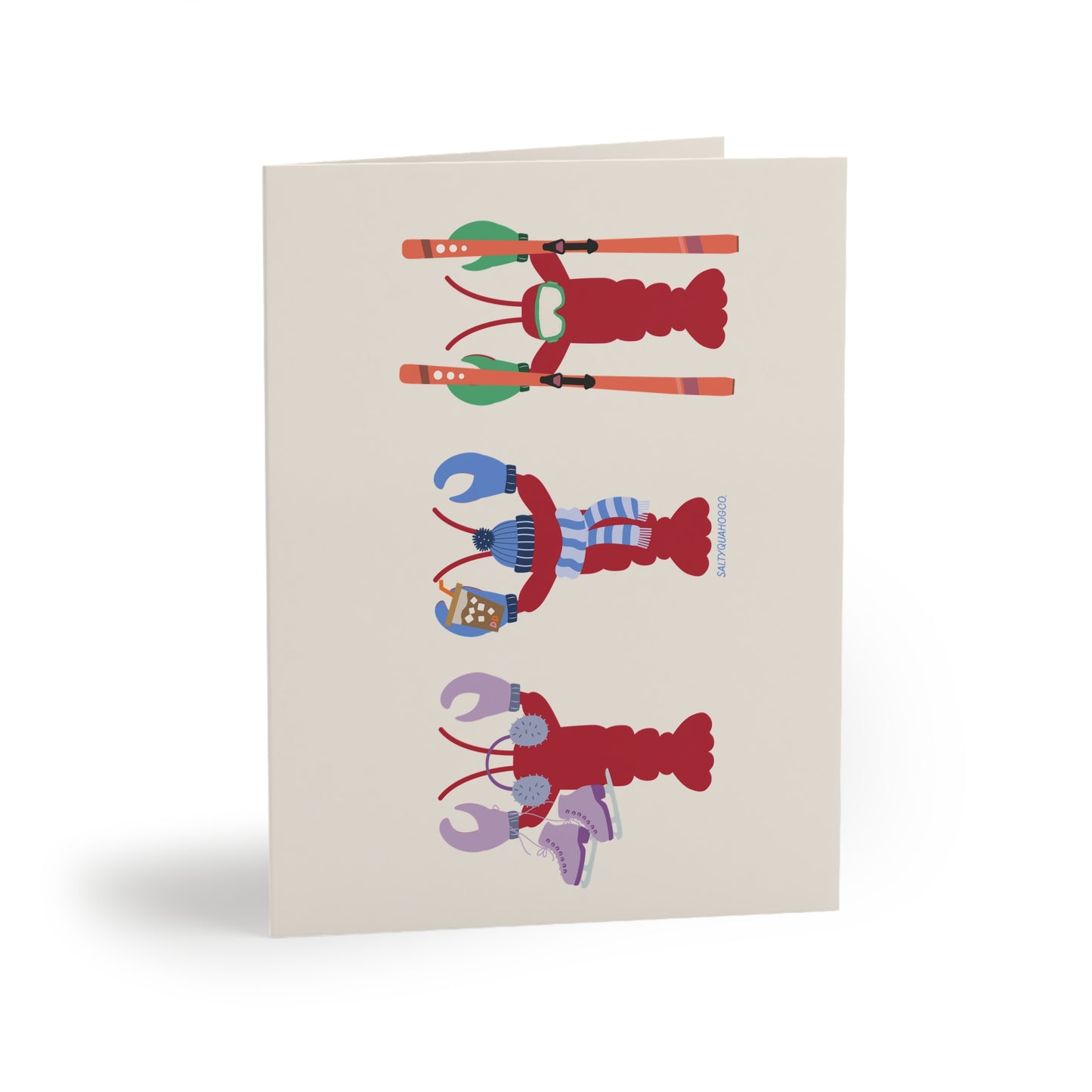 East Coast Winter Lobsters-Holidays Greeting Cards (8, 16, 24 pcs)