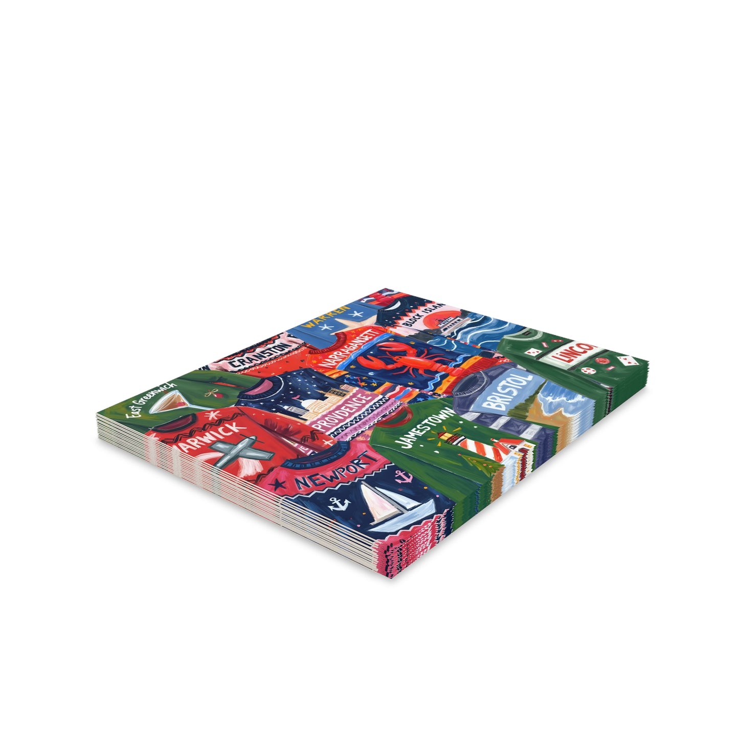 RI Ugly Sweater-Holidays Greeting Cards (8, 16, 24 pcs)