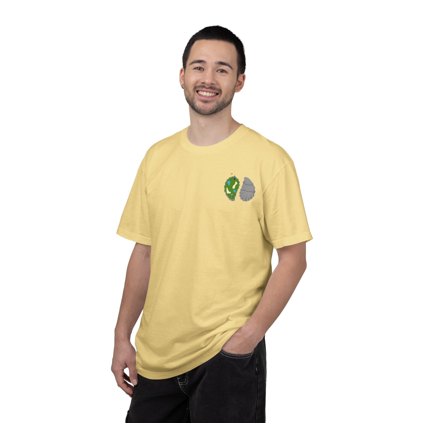 Shuck Golf Repeat Golf T-Shirt — Oyster & Golfer Coastal Tee