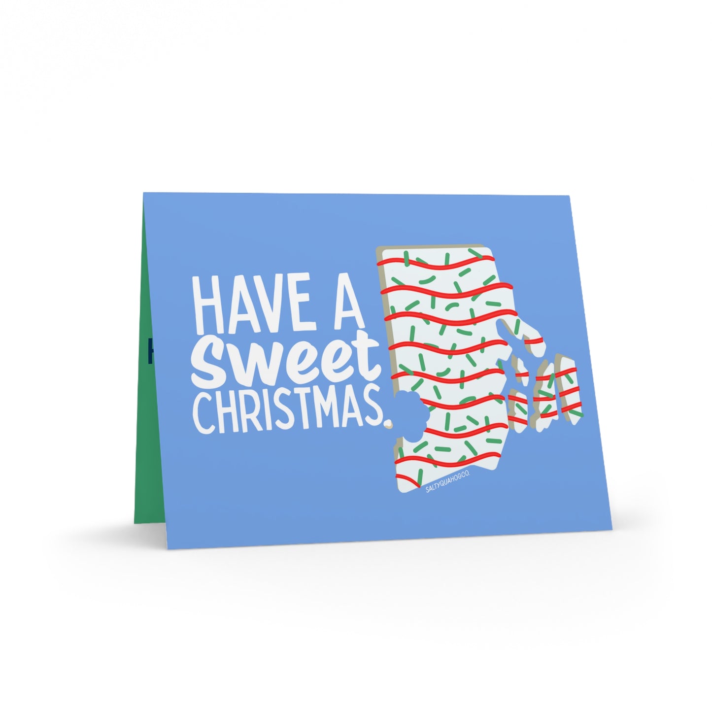 RI Shaped Holiday Cake Christmas Cards