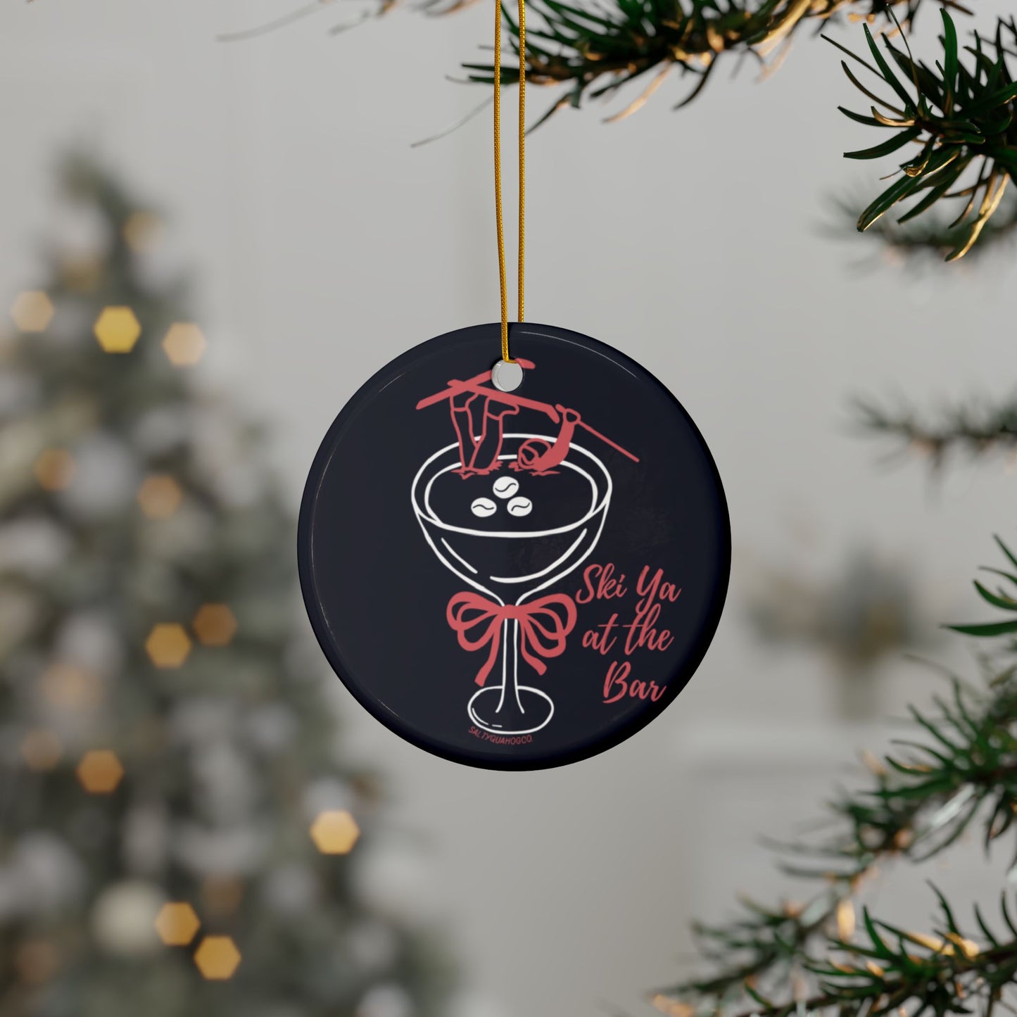Ski Ya at the Bar- Ceramic Ornament