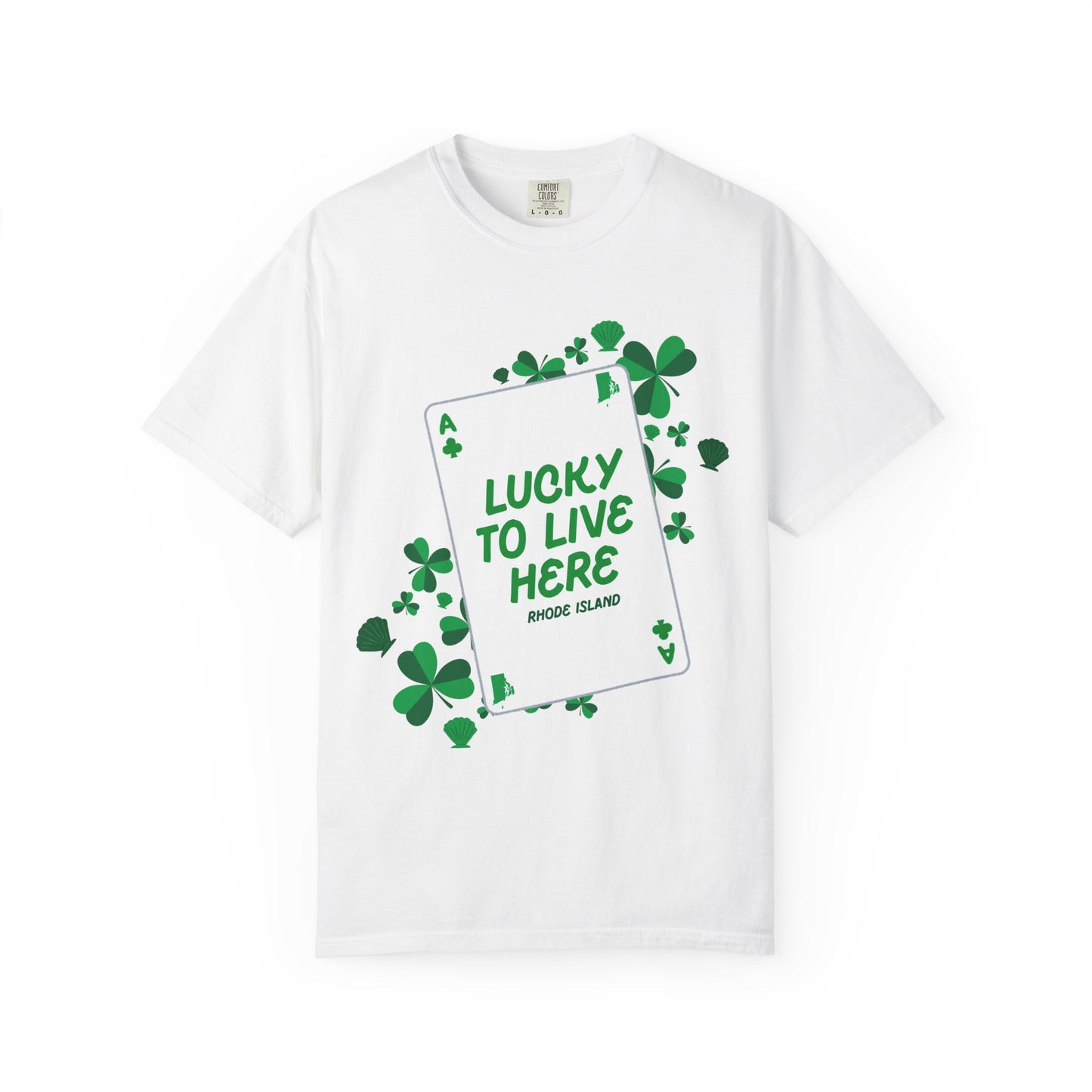 Lucky to live here RI Tee