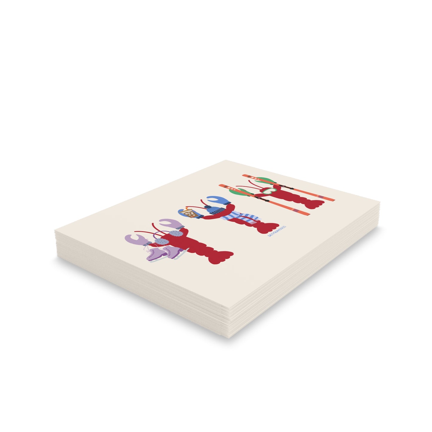 East Coast Winter Lobsters-Holidays Greeting Cards (8, 16, 24 pcs)