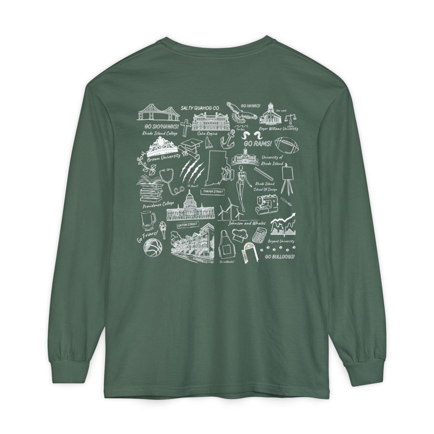 College Sketch Unisex Long Sleeve T-Shirt