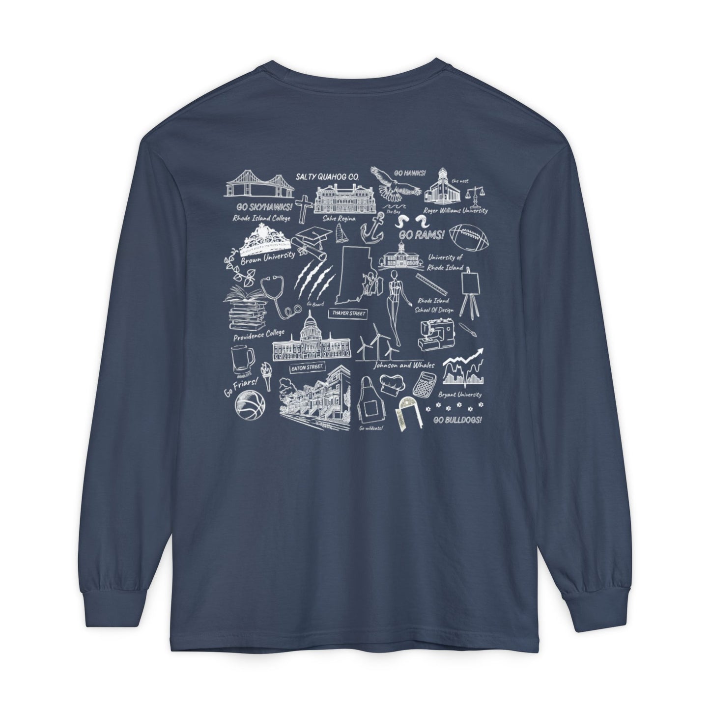 College Sketch Unisex Long Sleeve T-Shirt
