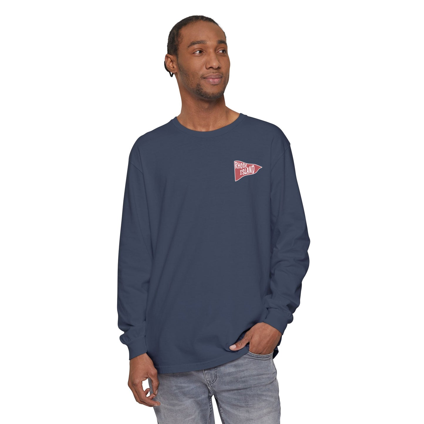 RI College Sketched Unisex Long Sleeve T-Shirt Red Flag