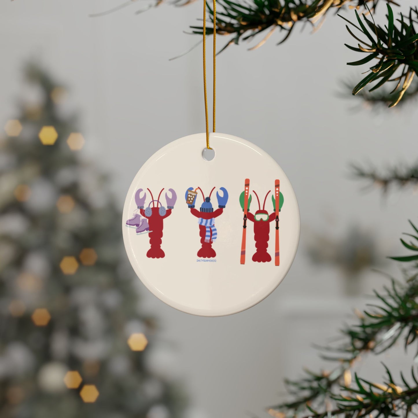 East Coast Winter Lobsters- Ceramic Ornament