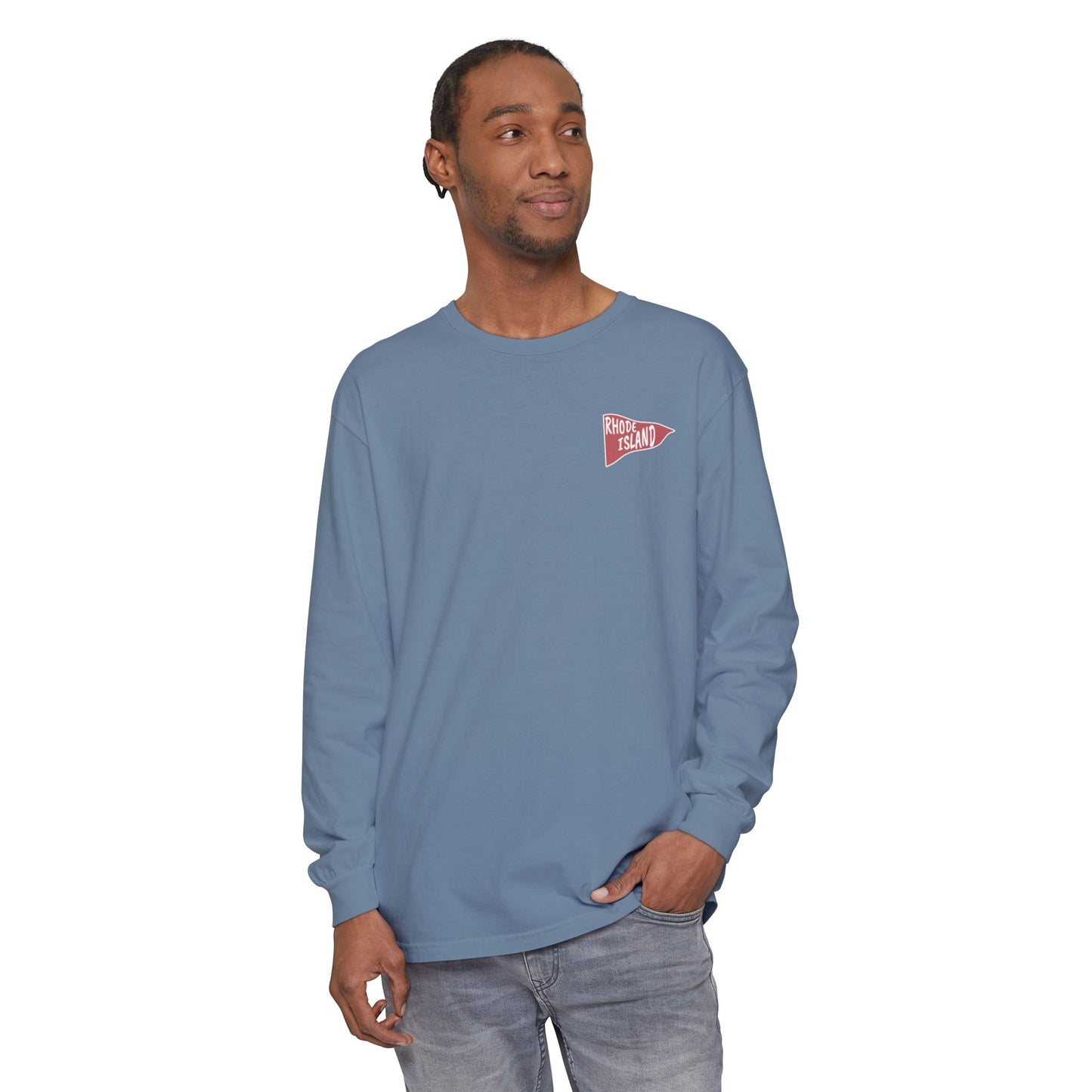 RI College Sketched Unisex Long Sleeve T-Shirt Red Flag