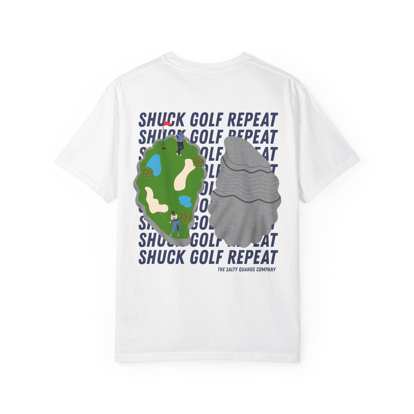 Shuck Golf Repeat Golf T-Shirt — Oyster & Golfer Coastal Tee