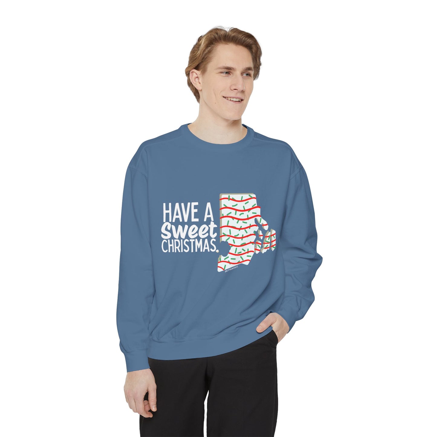 RI Shaped Holiday Cake Crewneck