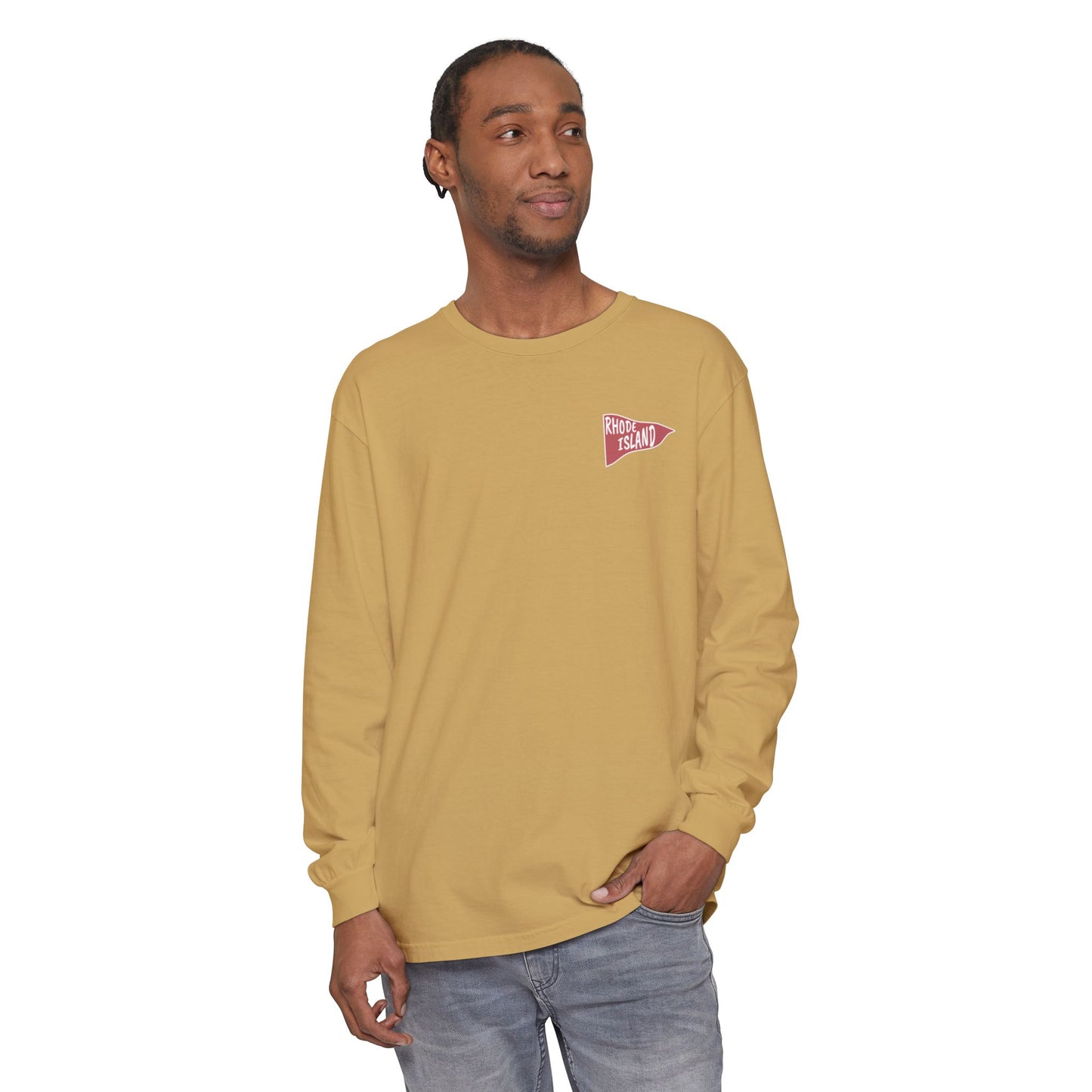 RI College Sketched Unisex Long Sleeve T-Shirt Red Flag