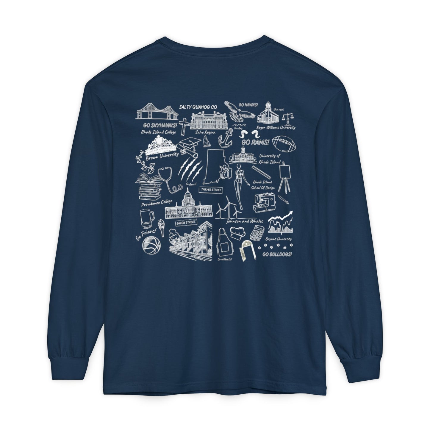 College Sketch Unisex Long Sleeve T-Shirt