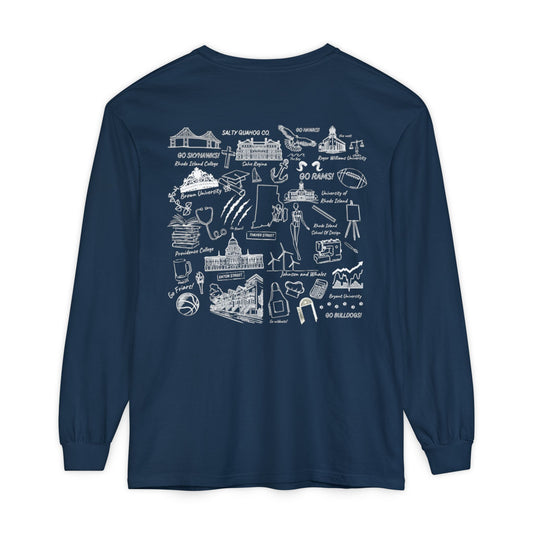 College Sketch Unisex Long Sleeve T-Shirt