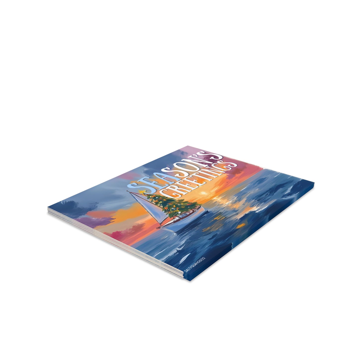 Sailboat Christmas Tree-Holidays Greeting Cards (8, 16, 24 pcs)