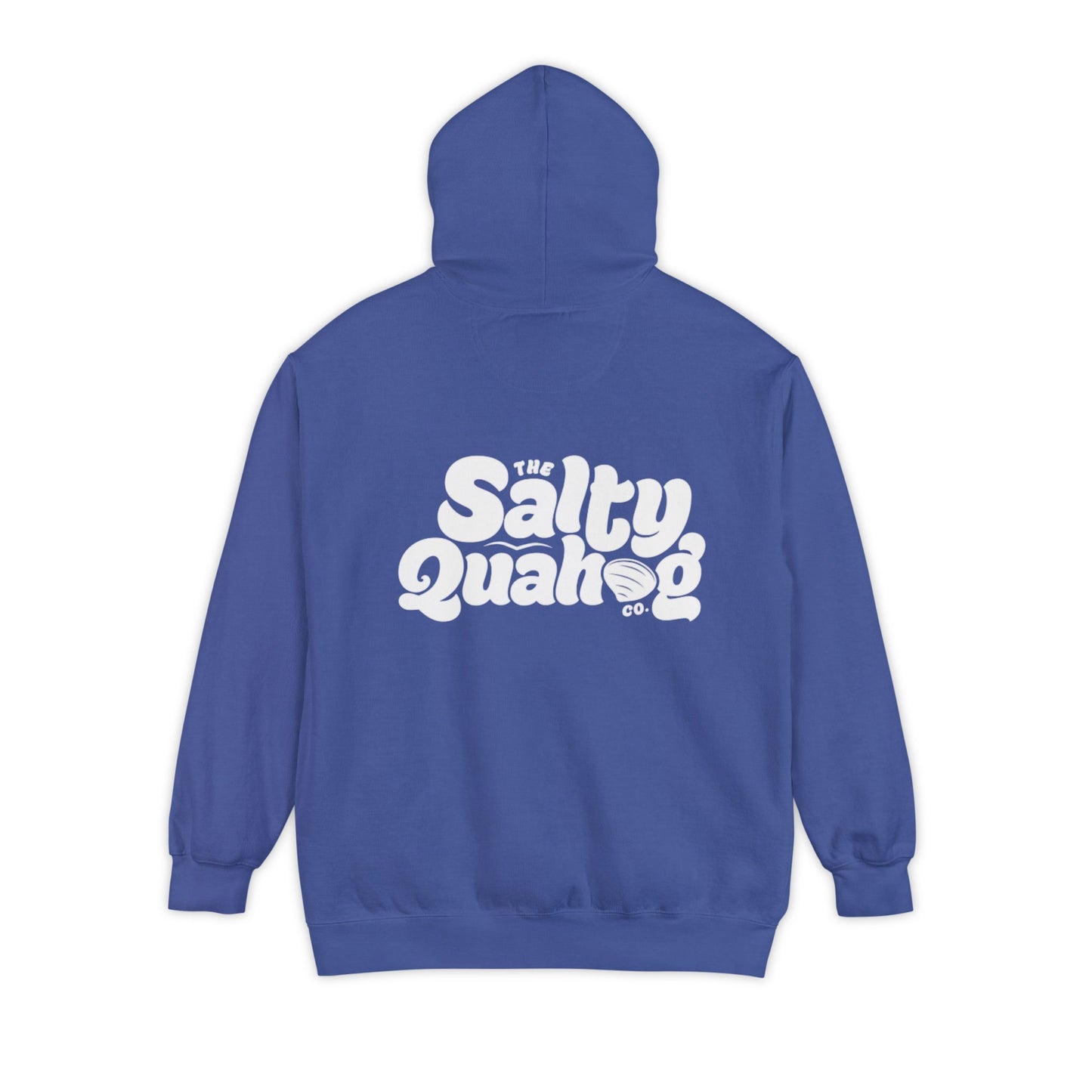 Salty Quahog Hoodie with logo on back