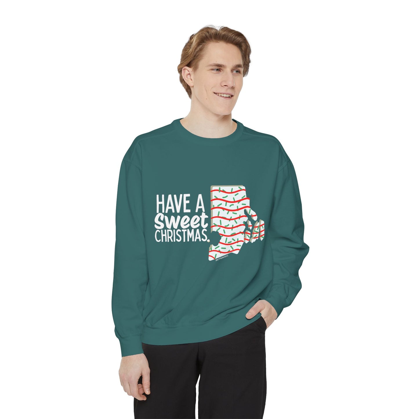 RI Shaped Holiday Cake Crewneck