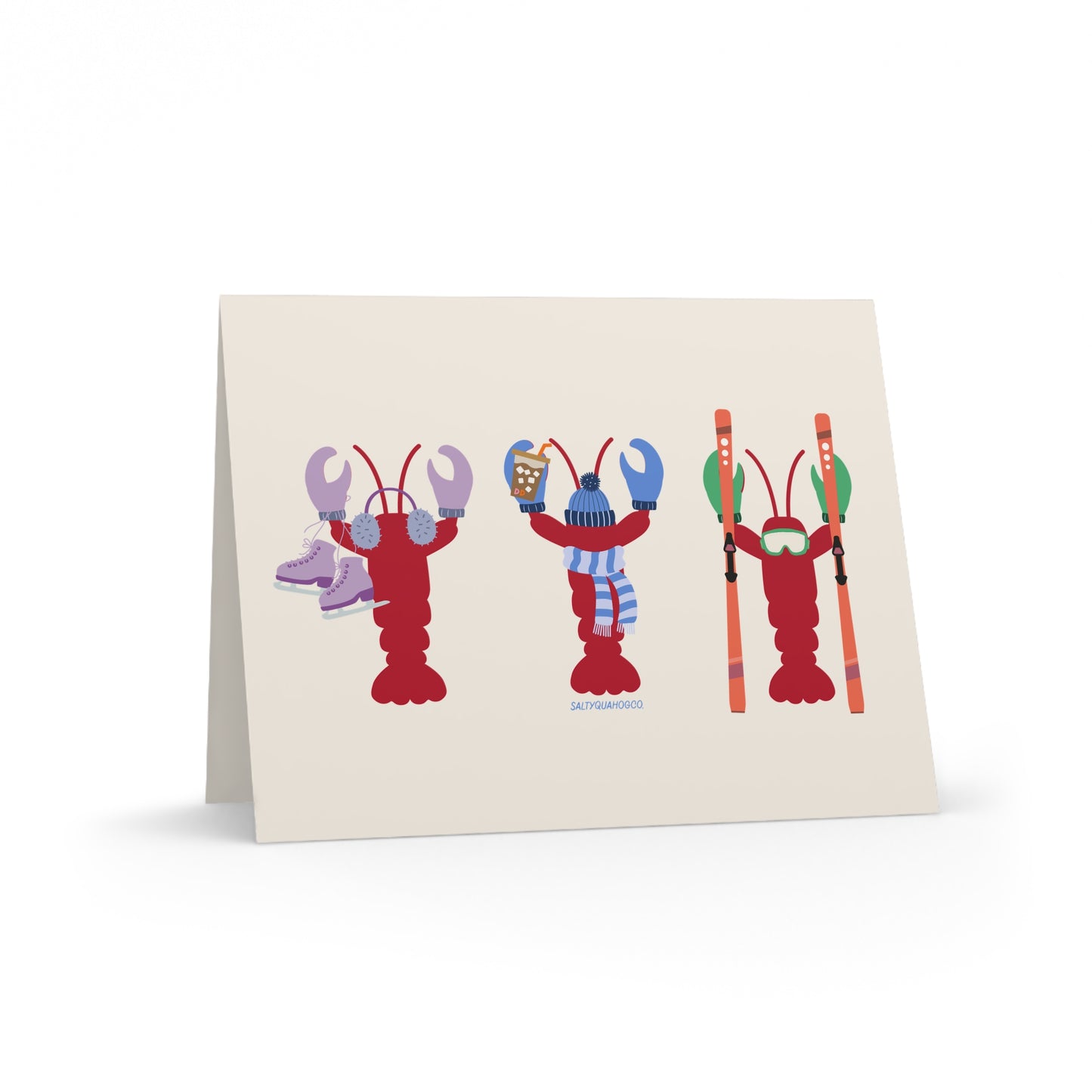 East Coast Winter Lobsters-Holidays Greeting Cards (8, 16, 24 pcs)