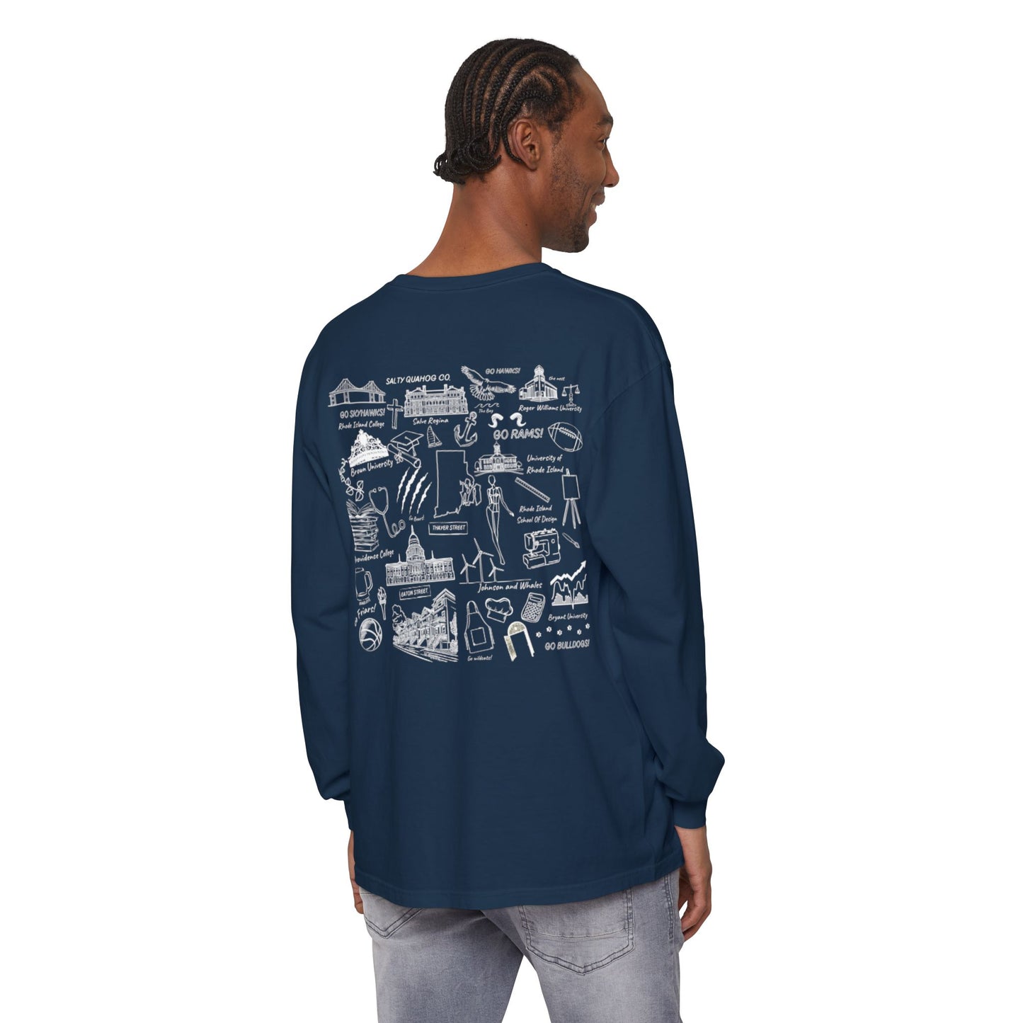 College Sketch Unisex Long Sleeve T-Shirt