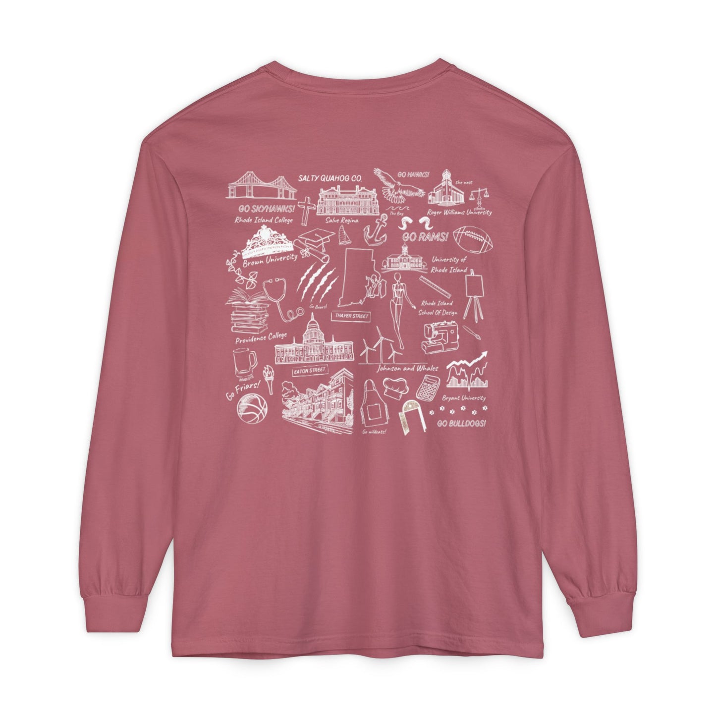 College Sketch Unisex Long Sleeve T-Shirt