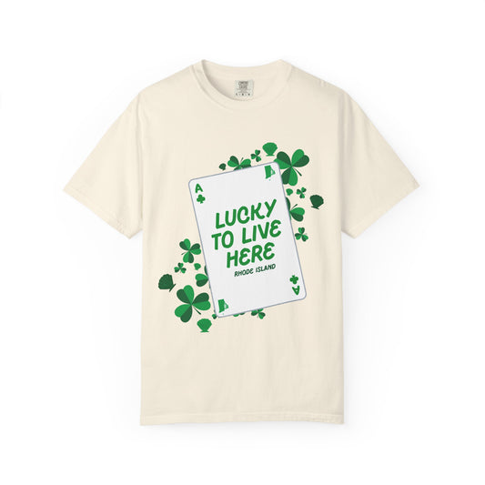 Lucky to live here RI Tee