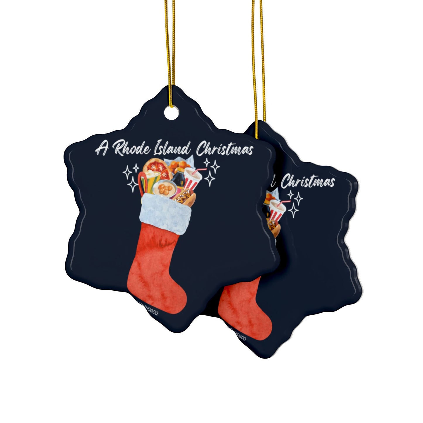 A Rhode Island Christmas Ceramic Ornament