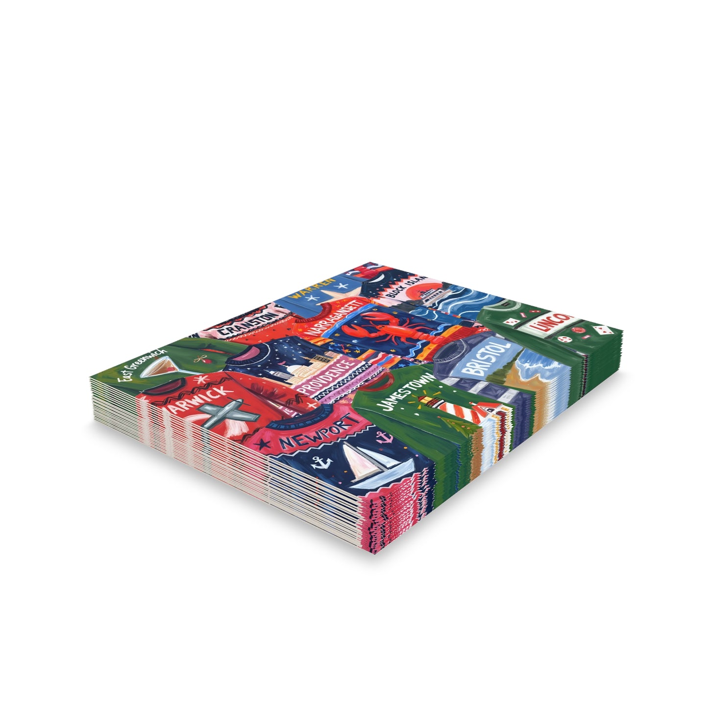 RI Ugly Sweater-Holidays Greeting Cards (8, 16, 24 pcs)