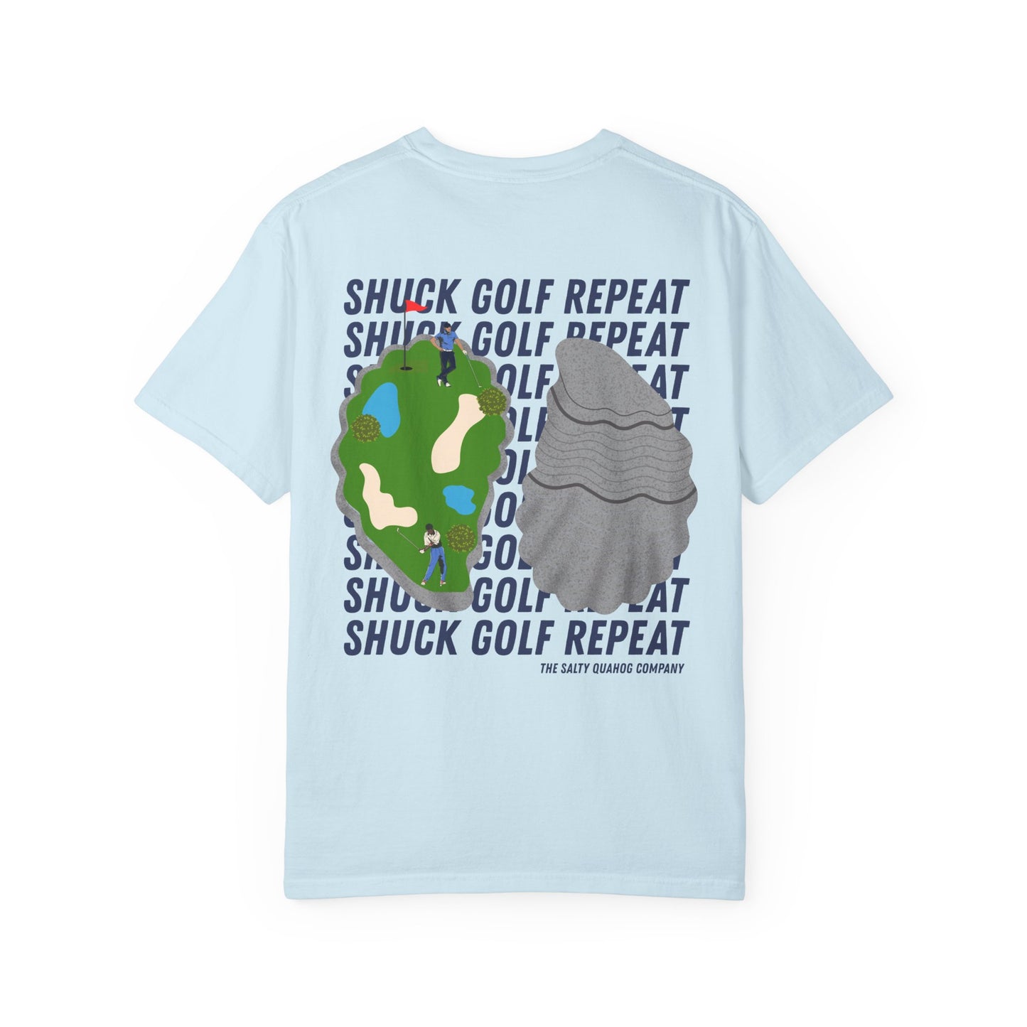 Shuck Golf Repeat Golf T-Shirt — Oyster & Golfer Coastal Tee
