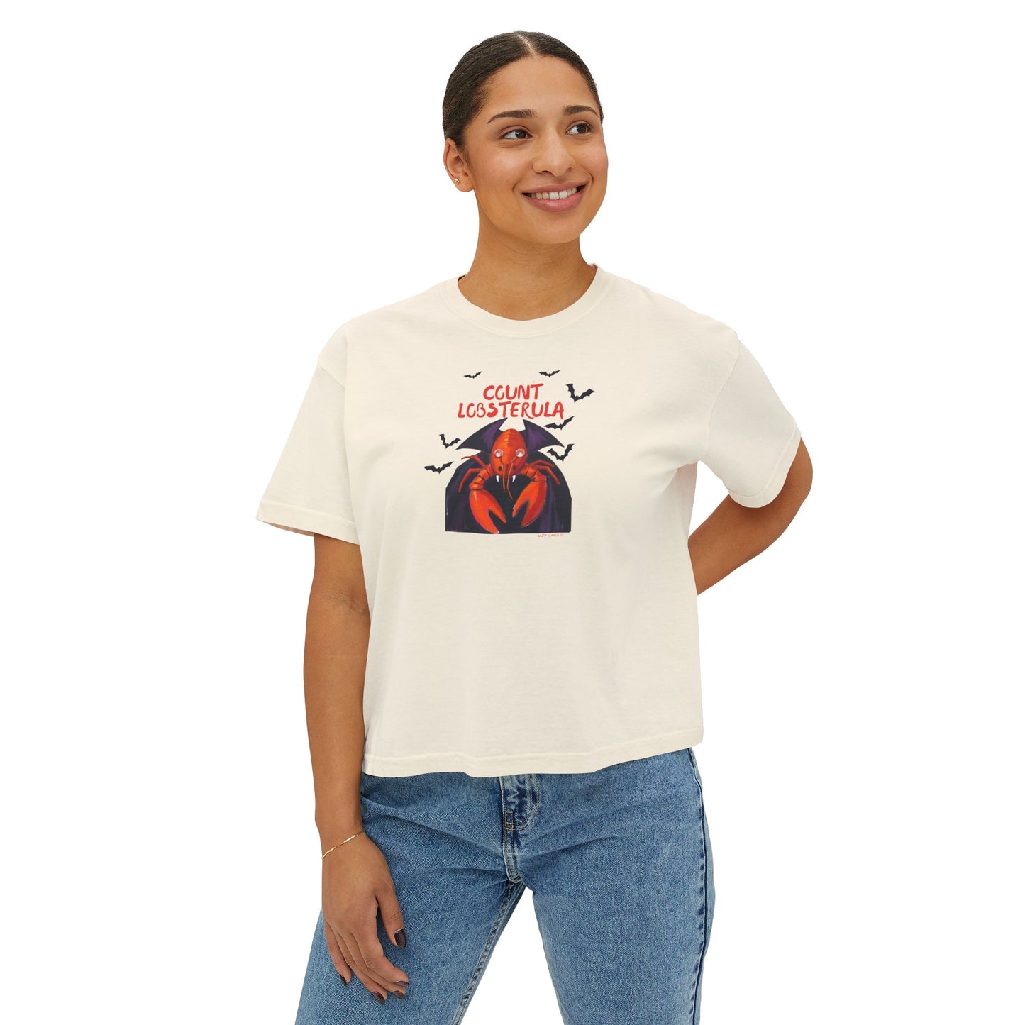 Women's Boxy Tee - Count Lobsterula Halloween Vampire Tee Shirt