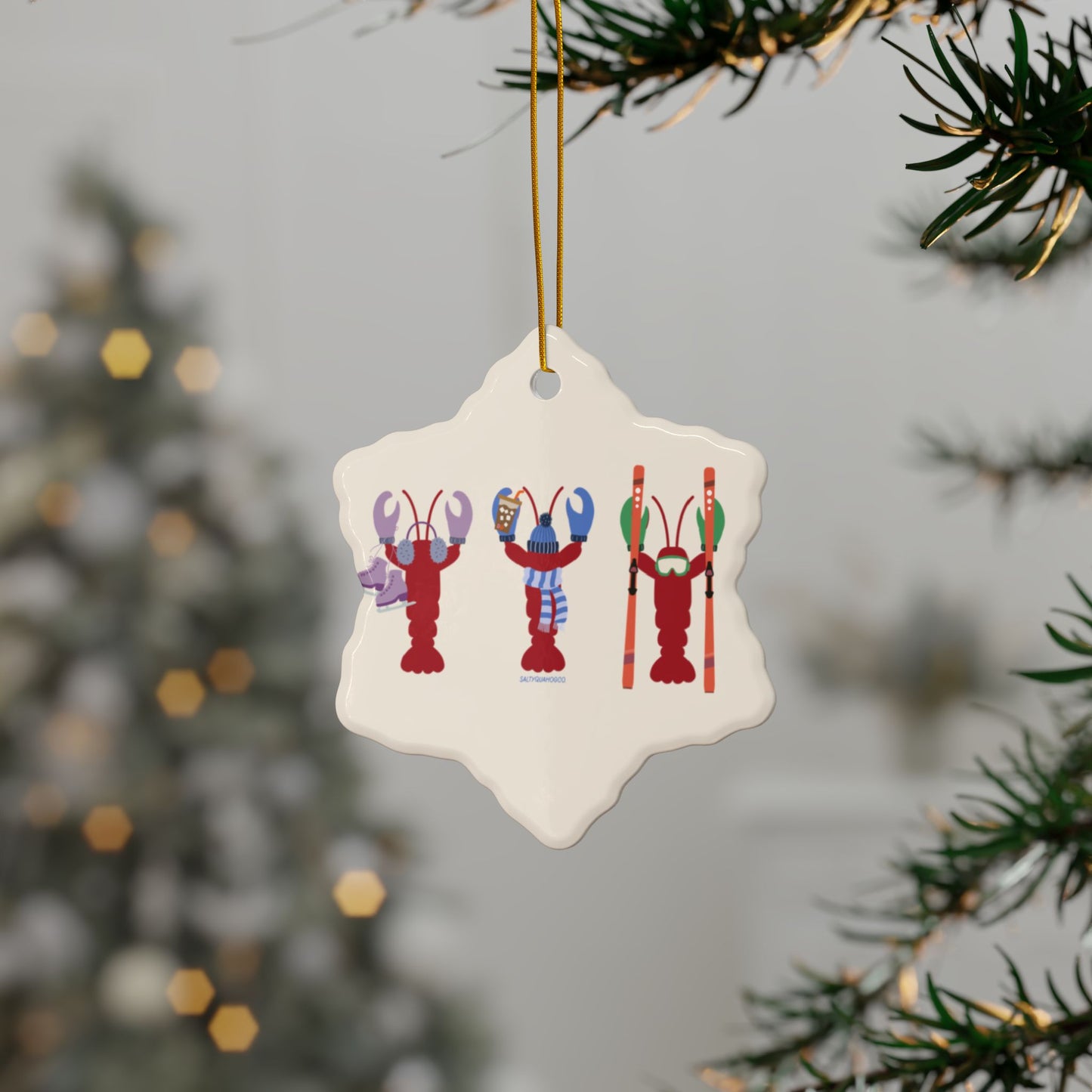 East Coast Winter Lobsters- Ceramic Ornament