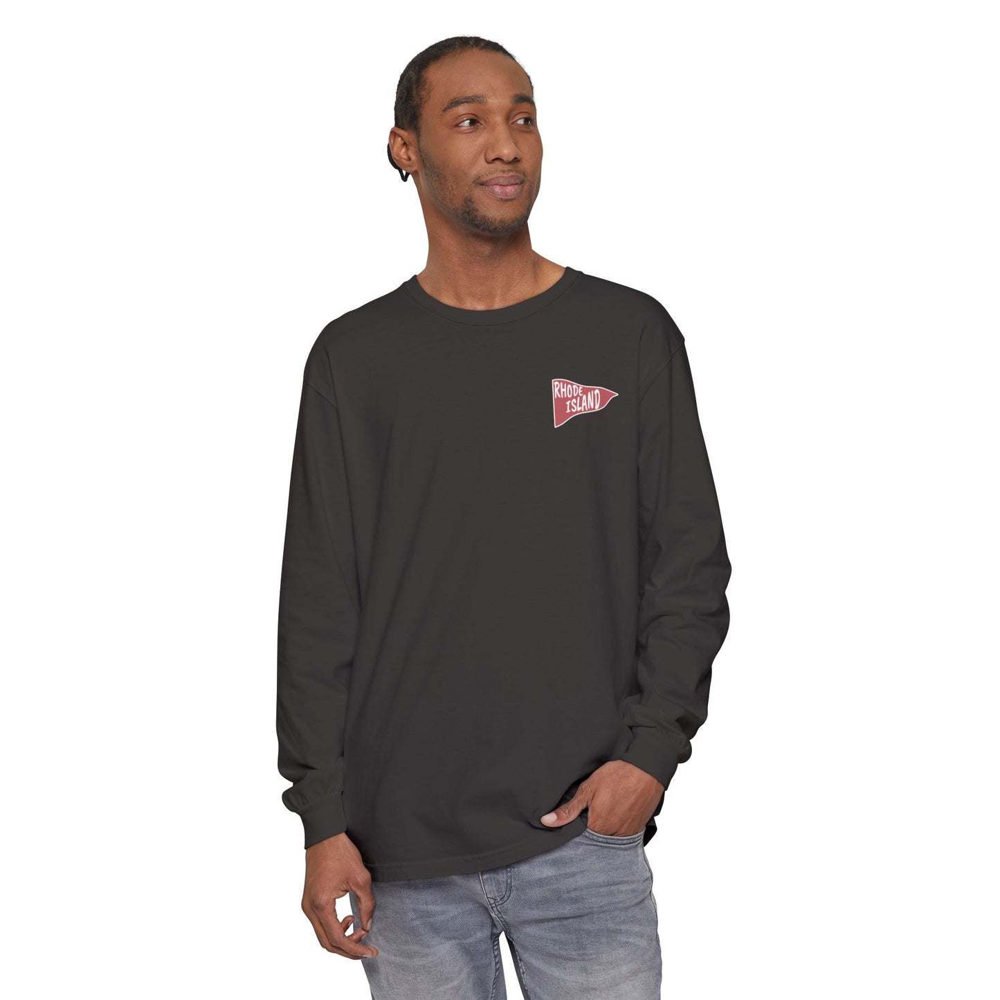 RI College Sketched Unisex Long Sleeve T-Shirt Red Flag