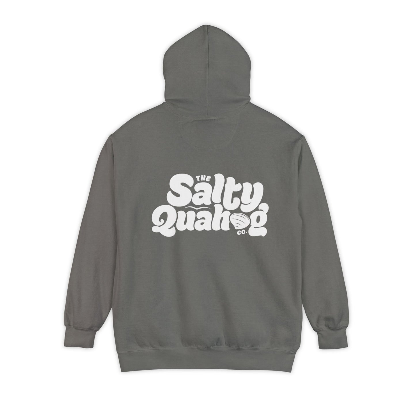 Salty Quahog Hoodie with logo on back