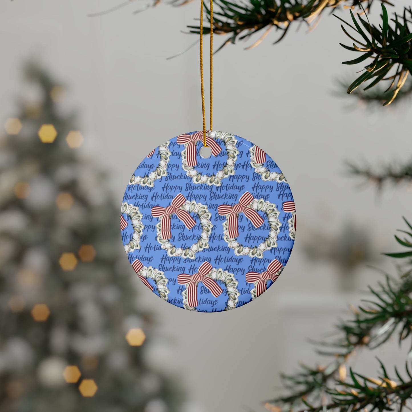 Happy Shucking Holidays- Ceramic Ornament
