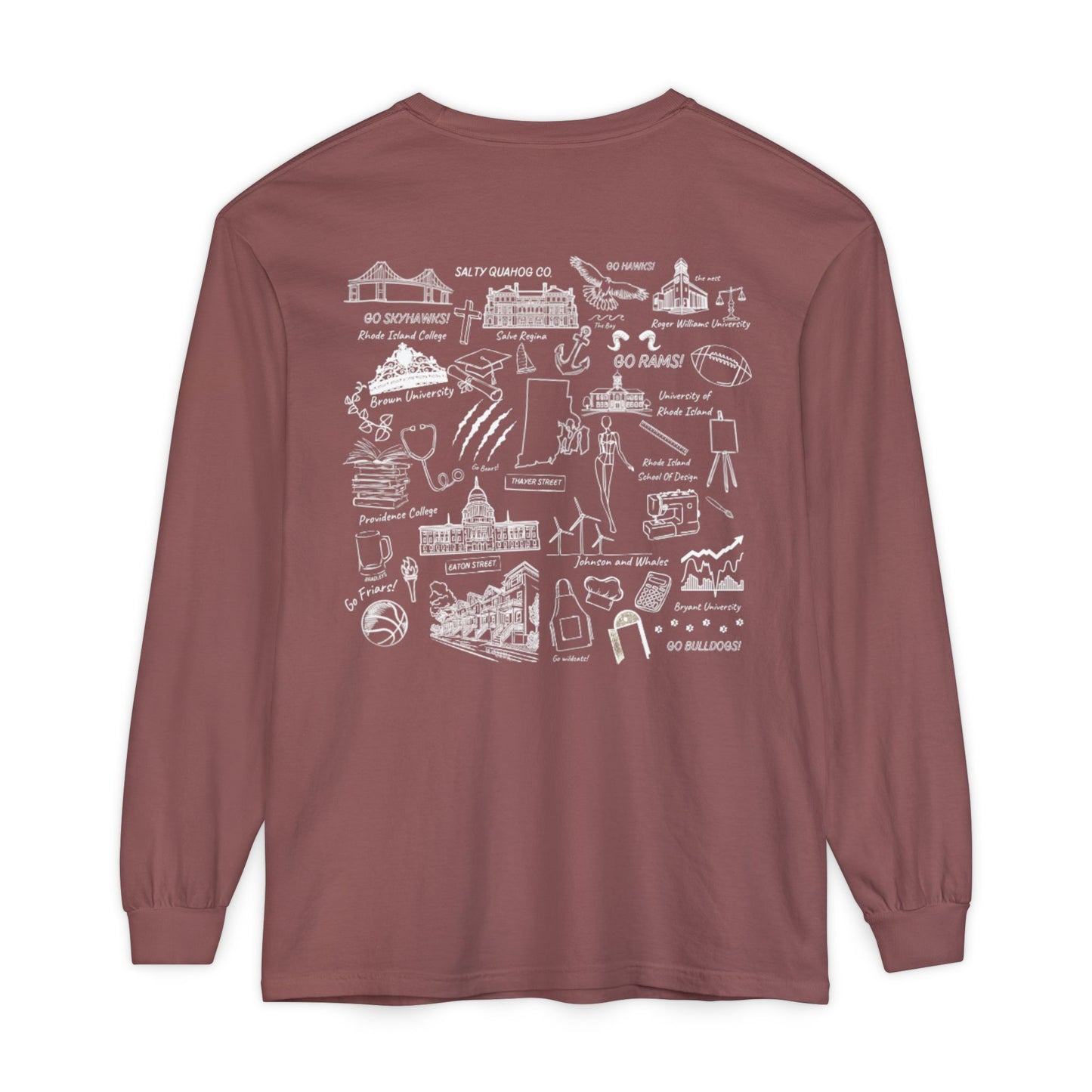 College Sketch Unisex Long Sleeve T-Shirt