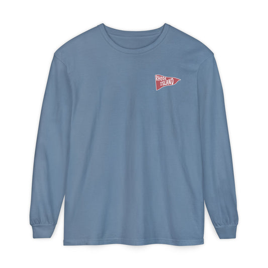 RI College Sketched Unisex Long Sleeve T-Shirt Red Flag