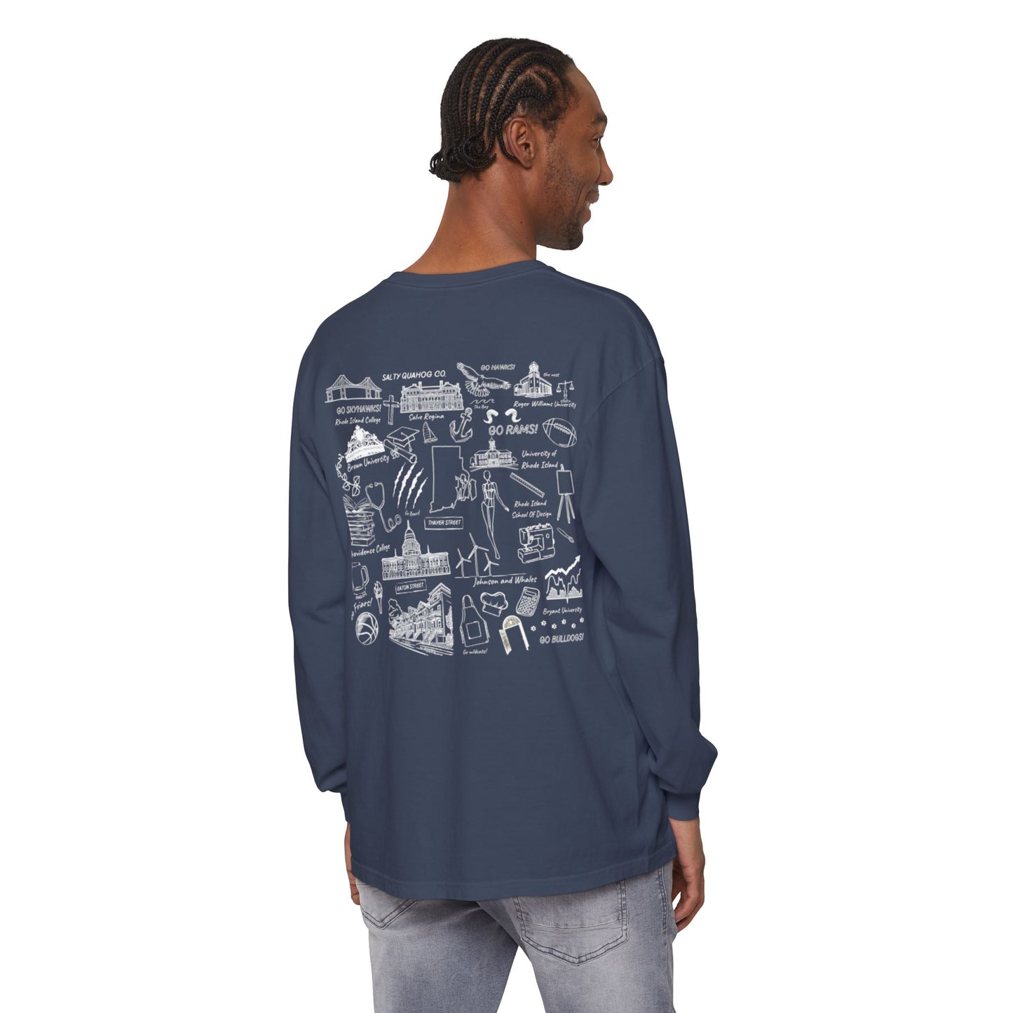 College Sketch Unisex Long Sleeve T-Shirt