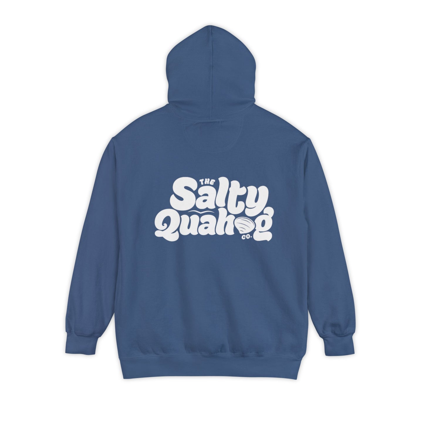 Salty Quahog Hoodie with logo on back