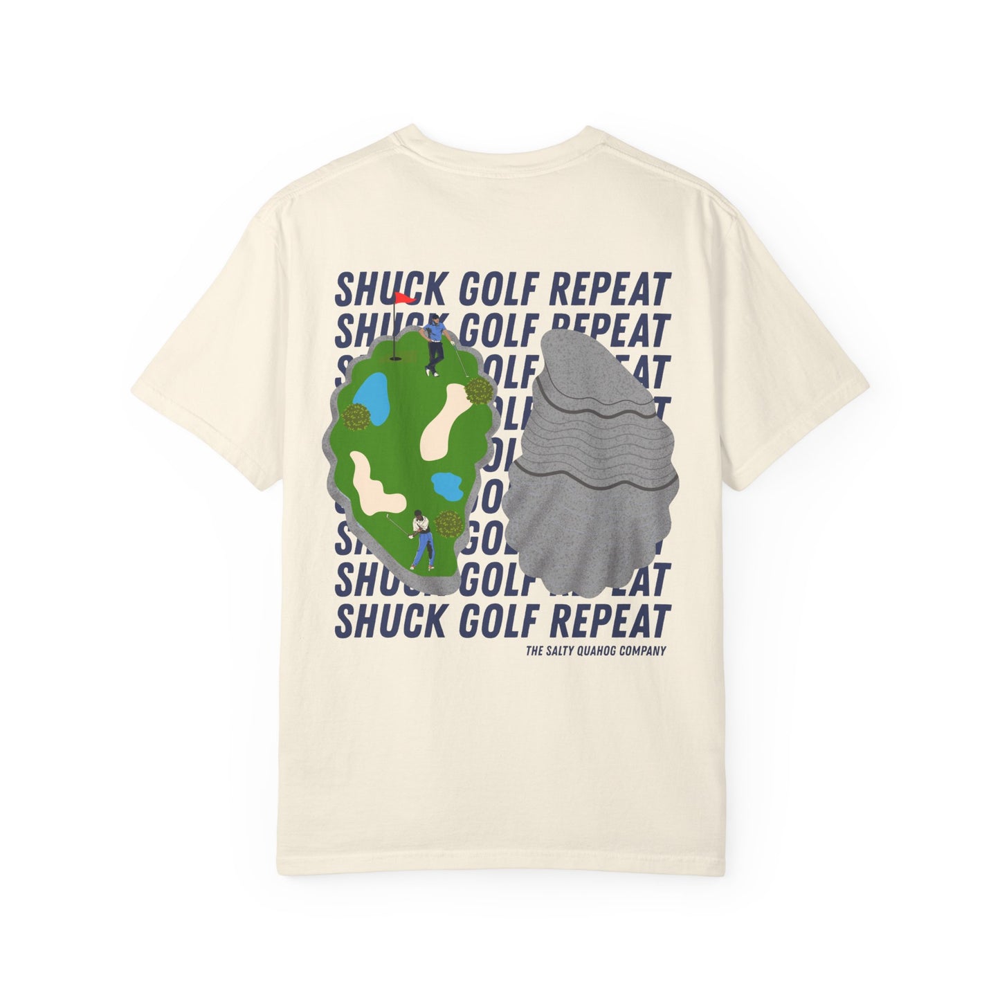 Shuck Golf Repeat Golf T-Shirt — Oyster & Golfer Coastal Tee