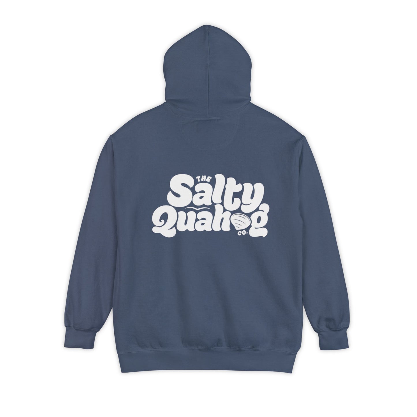 Salty Quahog Hoodie with logo on back