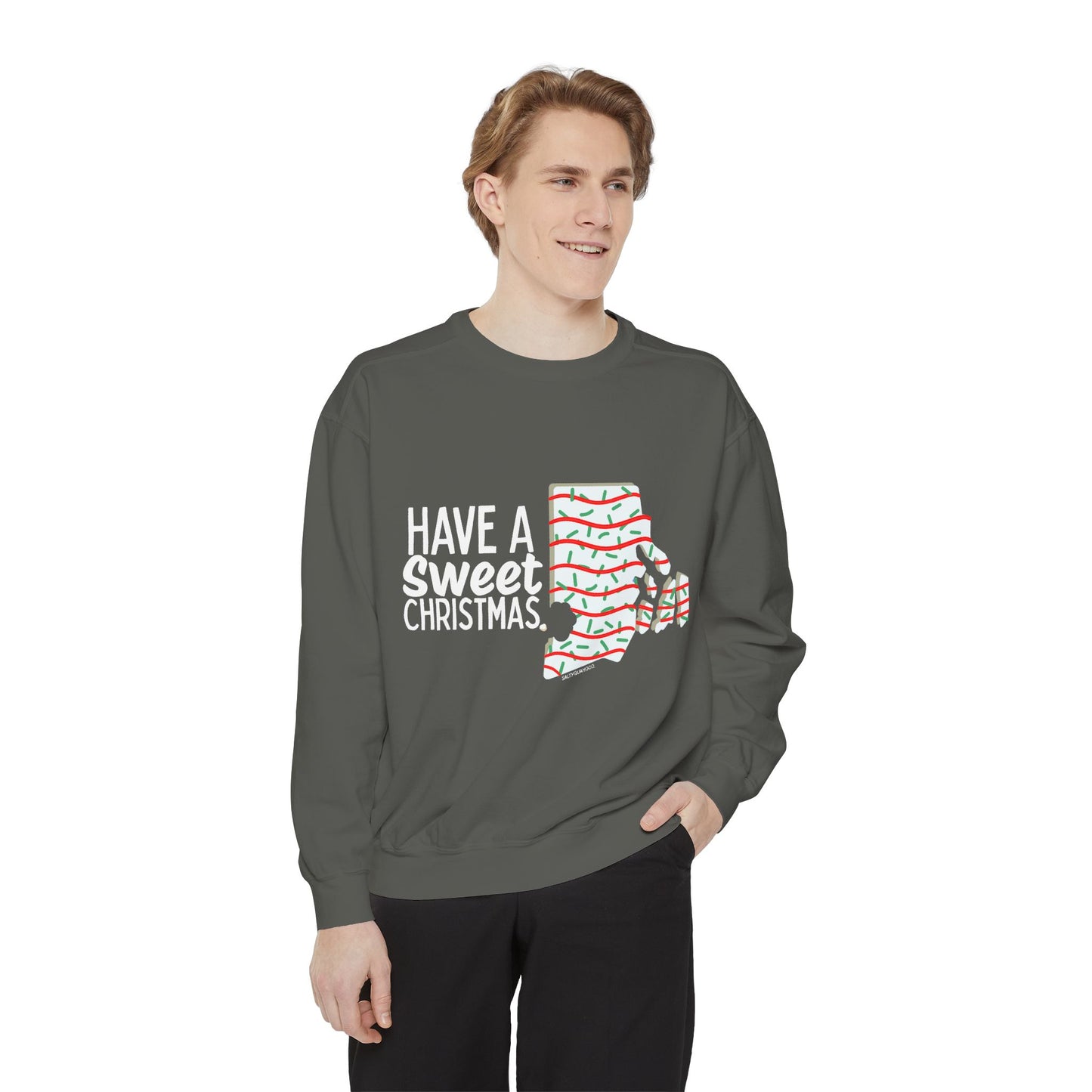 RI Shaped Holiday Cake Crewneck