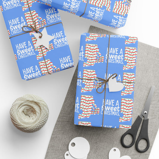 RI Shaped Holiday Cake Wrapping Paper