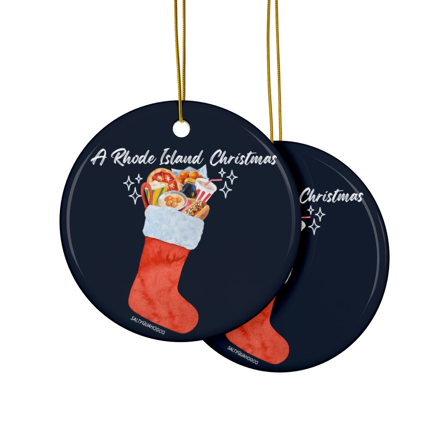 A Rhode Island Christmas Ceramic Ornament