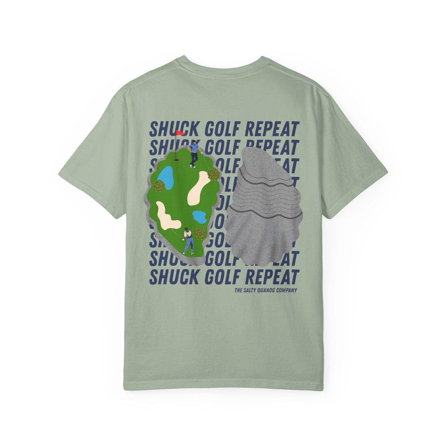 Shuck Golf Repeat Golf T-Shirt — Oyster & Golfer Coastal Tee