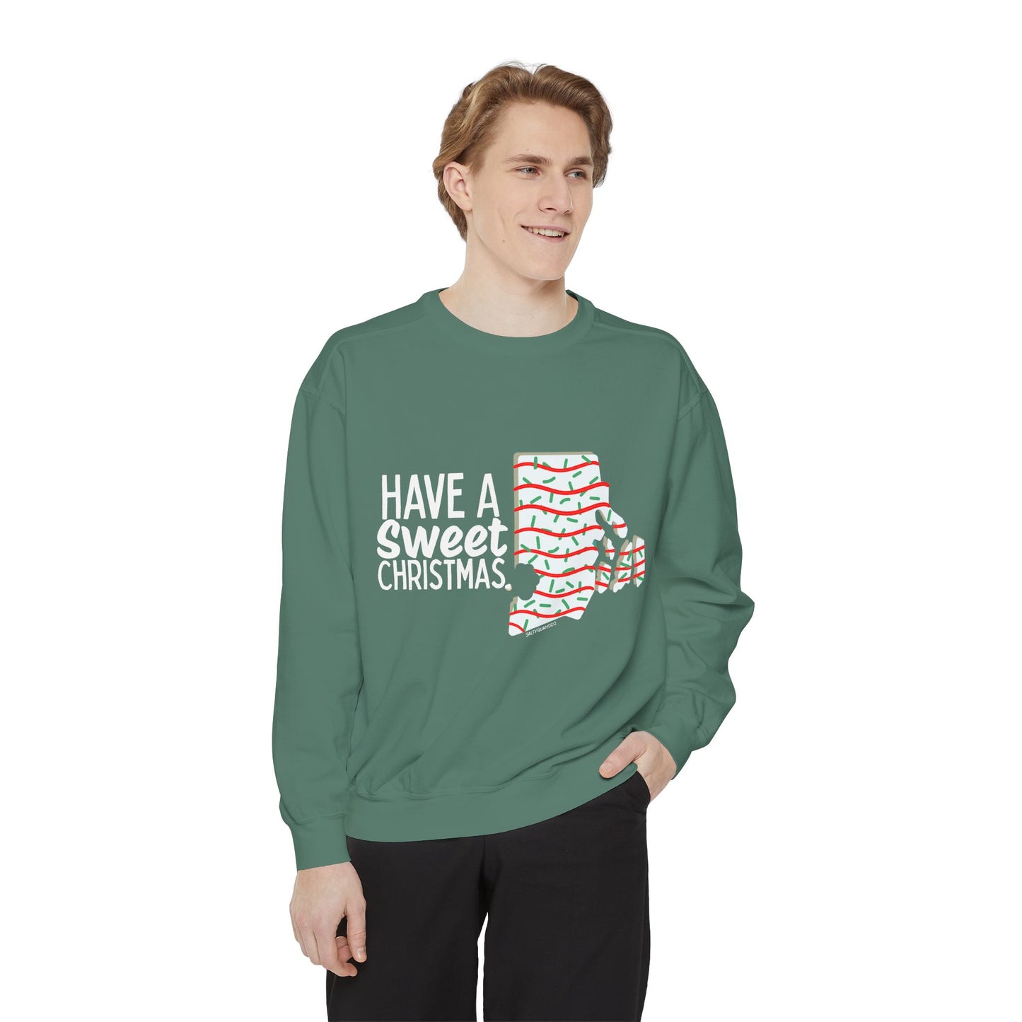 RI Shaped Holiday Cake Crewneck