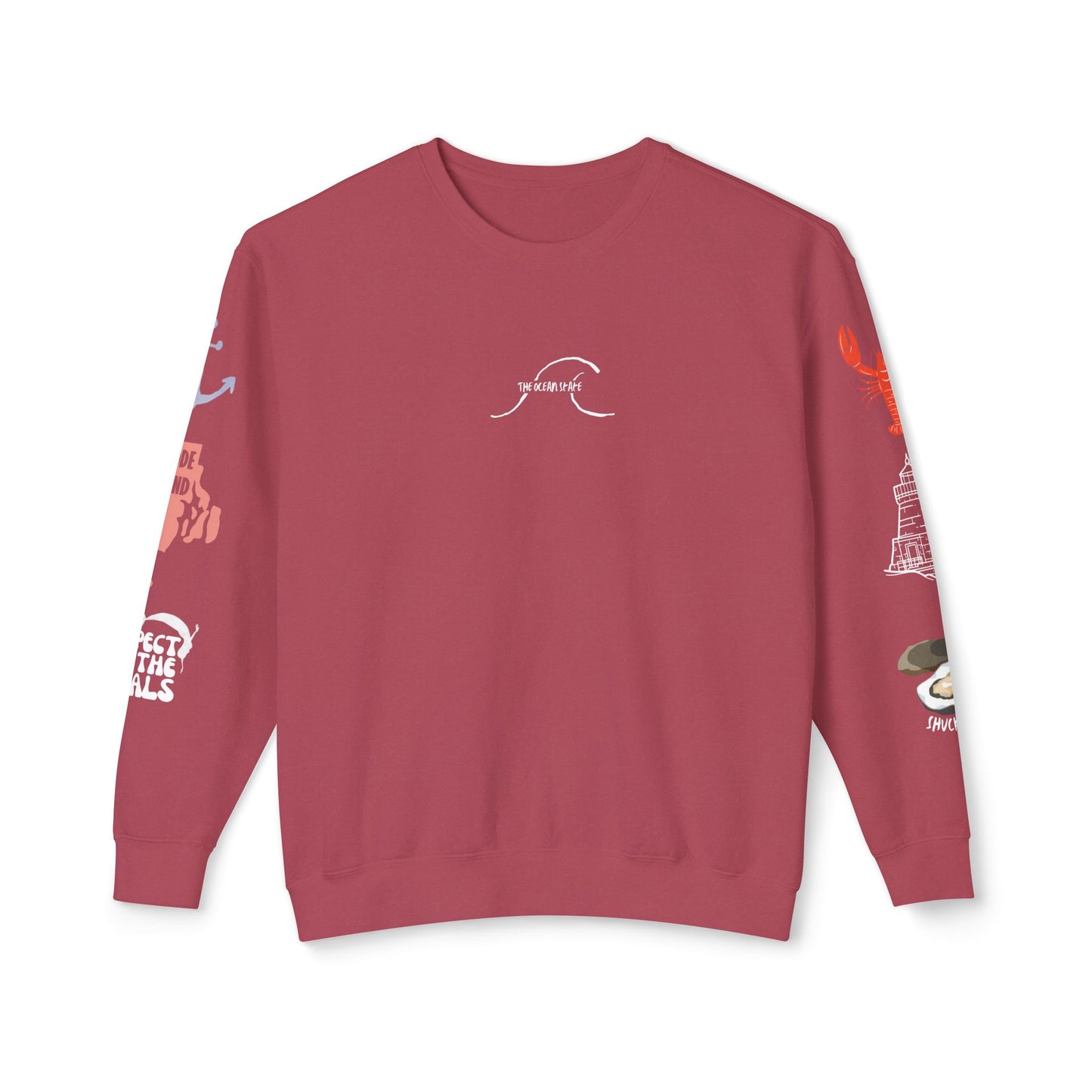 Catch Waves not Feelings Unisex Lightweight Crewneck Sweatshirt – Perfect for Ocean Lovers